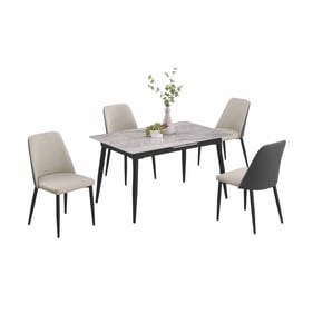 Chintaly Imports Judith Gloss Grey 5pc Dining Room Set