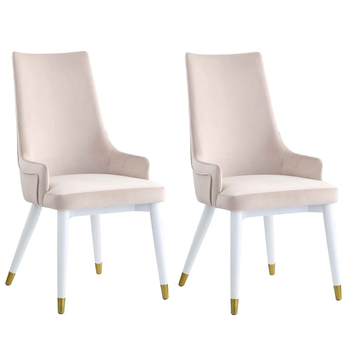 2 Chintaly Imports Judy Beige Side Chairs CHF-JUDY-SC-WHT-BGE