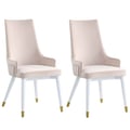 Modern Side Chair w/ Wooden Legs & Brass Back Handle - 2 Per Box