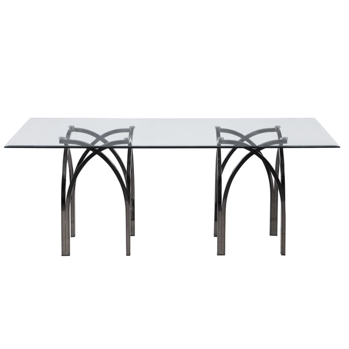 Chintaly Imports Juliette Clear Black 72 Inch Dining Table CHF-JULIETTE-DT-BKC-RCT-4272