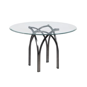 Chintaly Imports Juliette Clear Black Round Dining Table