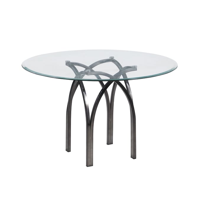 Chintaly Imports Juliette Clear Black Round Dining Table CHF-JULIETTE-DT-BKC-RND