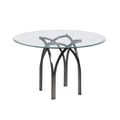 Round Glass Top Dining Table w/ Art Deco Steel Base