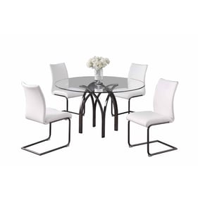 Chintaly Imports Juliette Jane White Black 5pc Dining Room Set