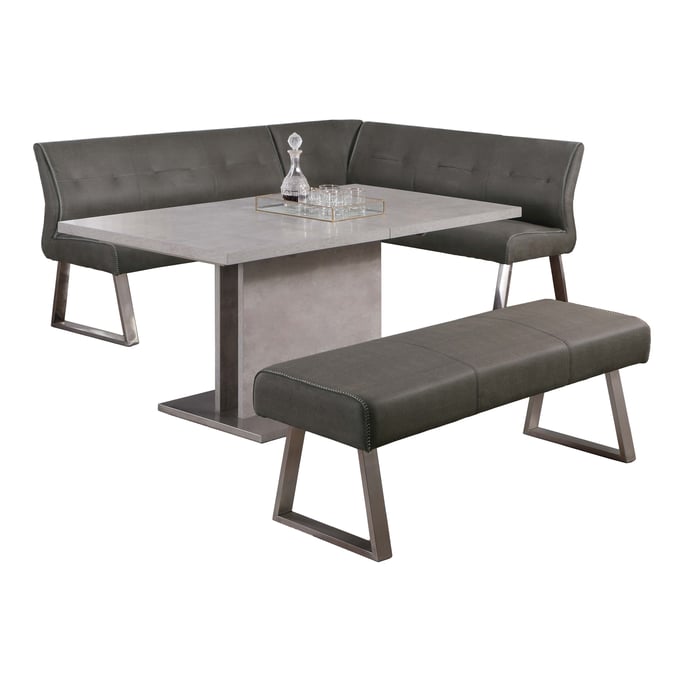 Chintaly Imports Kalinda Grey 3pc Dining Room Set CHF-KALINDA-3PC