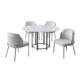 Chintaly Imports Kamila Matte White 5pc Dining Room Set