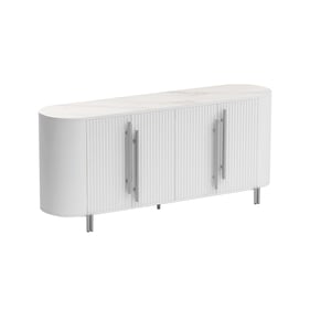 Chintaly Imports Kamila Matte White 4 Door Buffet