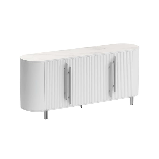 Chintaly Imports Kamila Matte White 4 Door Buffet CHF-KAMILA-BUF