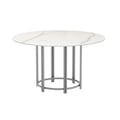 Contemporary Marbleized Sintered Stone Top Dining Table w/ Steel Base