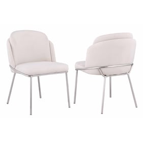 2 Chintaly Imports Kamila White Dining Side Chairs