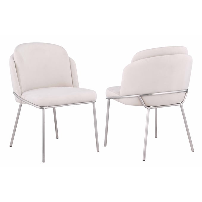 2 Chintaly Imports Kamila White Dining Side Chairs CHF-KAMILA-SC-WHT