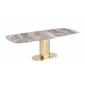 Chintaly Imports Karla Gloss Grey Extendable Dining Table