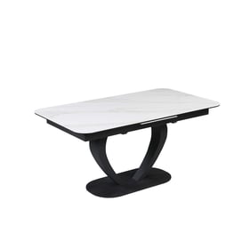 Chintaly Imports Karlee Matte White Extendable Dining Table