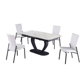 Chintaly Imports Karlee Molly Matte White 5pc Dining Room Set