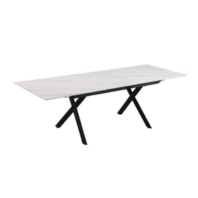 Chintaly Imports Karol Matte White Extendable Dining Table