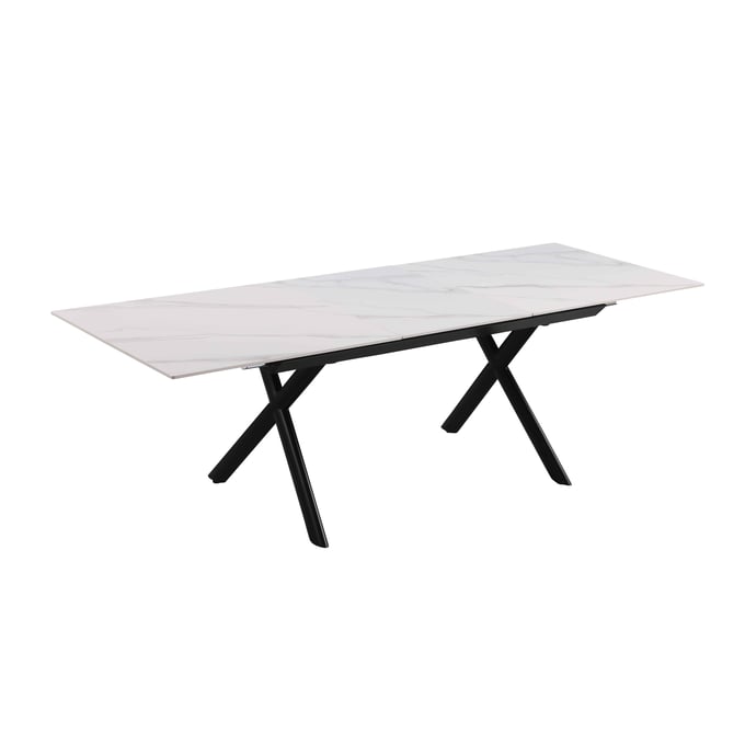 Chintaly Imports Karol Matte White Extendable Dining Table CHF-KAROL-DT