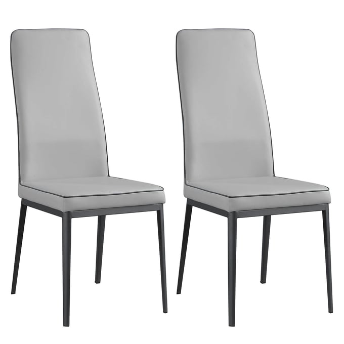 2 Chintaly Imports Karol Light Grey Dining Side Chairs CHF-KAROL-SC-GRY