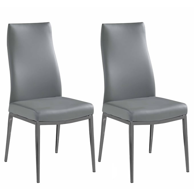 2 Chintaly Imports Kassidy Grey Side Chairs CHF-KASSIDY-SC-BKC-GRY