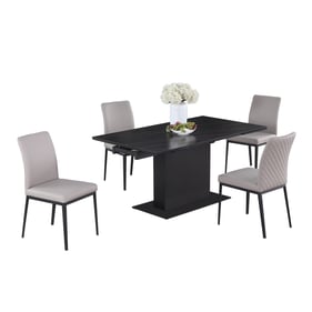 Chintaly Imports Katalina Khaki Matte Black 5pc Dining Room Set