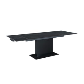 Chintaly Imports Katalina Matte Black Extendable Dining Table