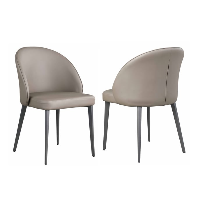 2 Chintaly Imports Kate Grey Dining Side Chairs CHF-KATE-SC-GRY