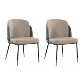 2 Chintaly Imports Katherine Grey Matte Black Dining Side Chairs