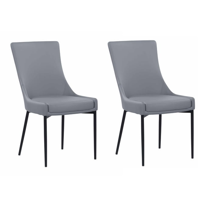 2 Chintaly Imports Kelly Grey Dining Side Chairs CHF-KELLY-SC-GRY