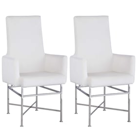 2 Chintaly Imports Kendall Cream Dining Arm Chairs