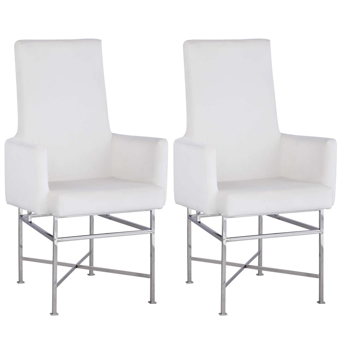 2 Chintaly Imports Kendall Cream Dining Arm Chairs CHF-KENDALL-AC-CRM