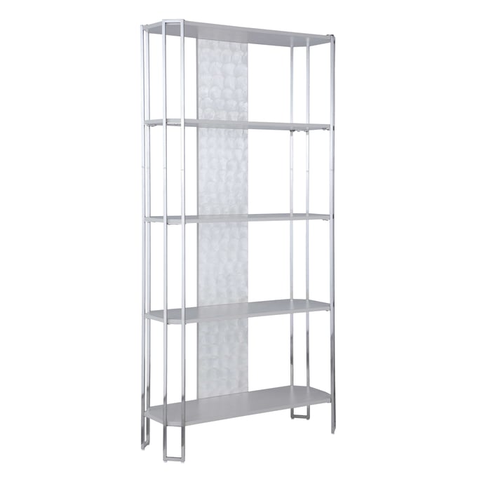 Chintaly Imports Kendall Pearl Grey Contemporary Bookshelf CHF-KENDALL-BKS