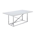 Contemporary Extendable Grey Dining Table w/ Steel Frame