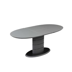 Chintaly Imports Kendra Gloss Grey Extendable Dining Table