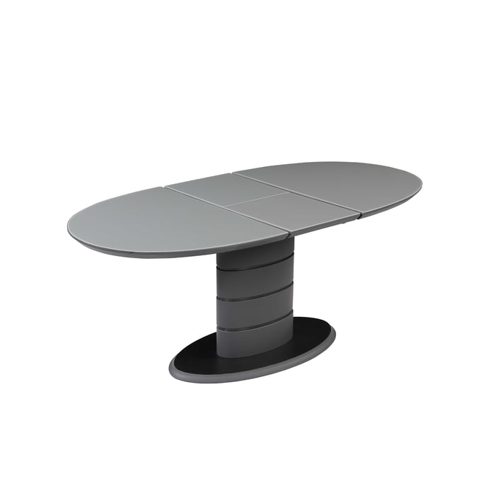 Chintaly Imports Kendra Gloss Grey Extendable Dining Table CHF-KENDRA-DT