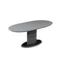 Contemporary Extendable Dining Table w/ Art Deco Strip Base