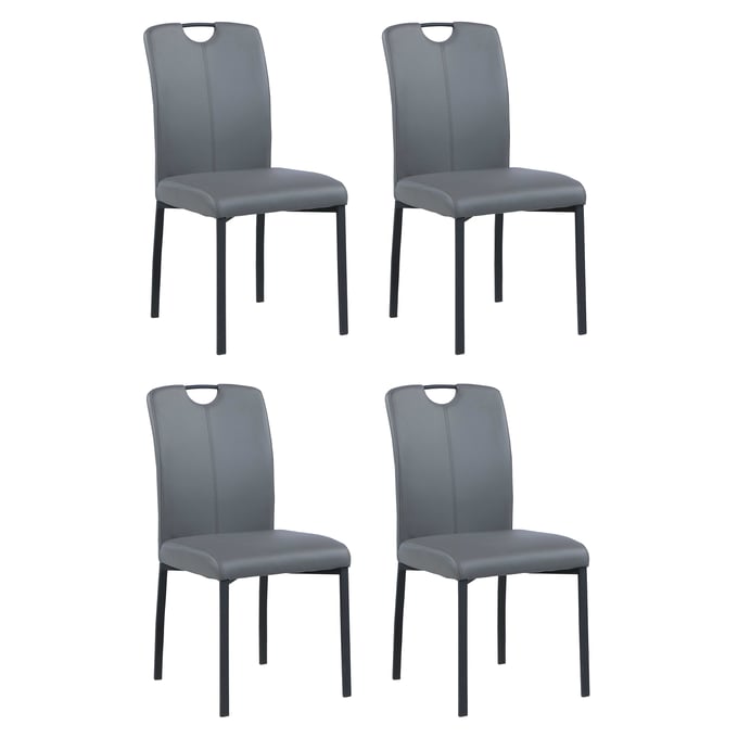 4 Chintaly Imports Kendra Grey Dining Side Chairs CHF-KENDRA-SC-GRY