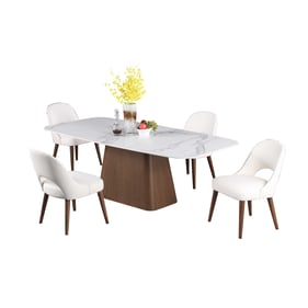 Chintaly Imports Kenza Matte White 5pc Dining Room Set