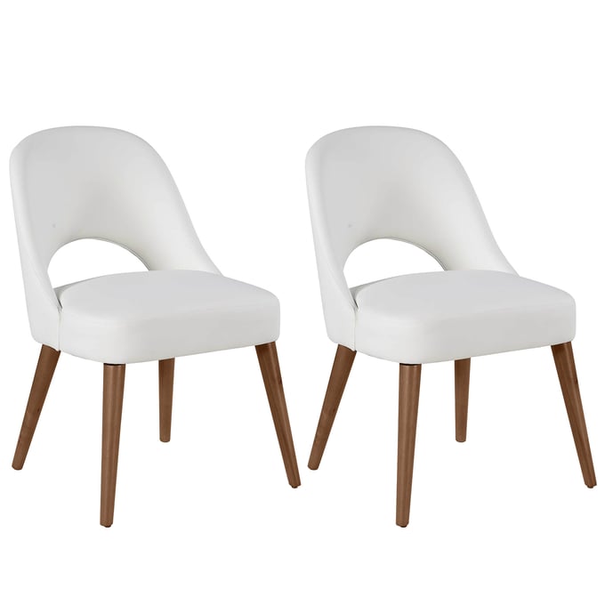 2 Chintaly Imports Kenza White Dining Side Chairs CHF-KENZA-SC-WHT