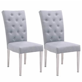 2 Chintaly Imports Kerry Light Grey Side Chairs