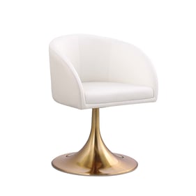 Chintaly Imports Khloe White Beige Dining Arm Chair