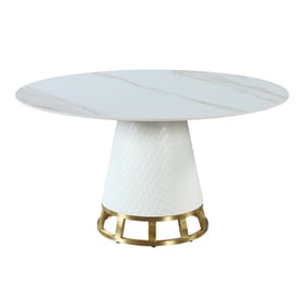 Chintaly Imports Khloe Matte White Dining Table