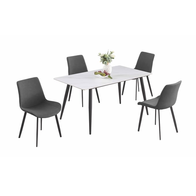 Chintaly Imports Kingsley Grey 5pc Dining Room Set The Classy Home