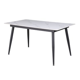 Chintaly Imports Kingsley Matte White Black Dining Table