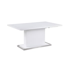 Chintaly Imports Krista Gloss White Extendable Dining Table