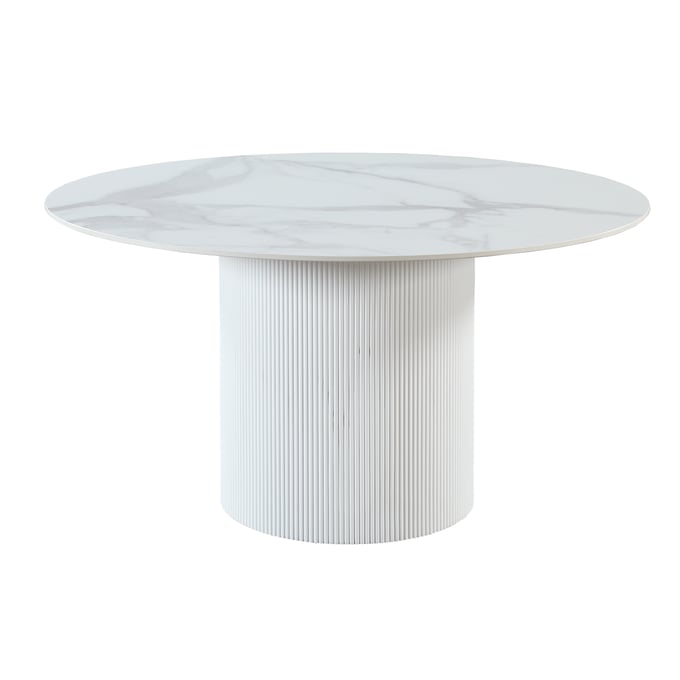 Chintaly Imports Kristen Matte White Cylinder Base CHF-KRISTEN-DT-B