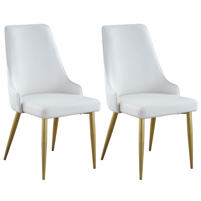 2 Chintaly Imports Kristen White Dining Side Chairs CHF-KRISTEN-SC-WHT