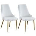 Stitched Channel Back Side Chair w/ Golden Legs - 2 Per Box