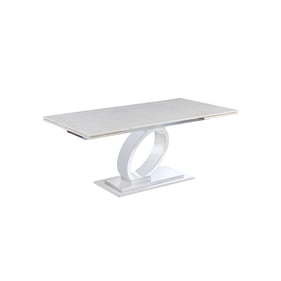 Chintaly Imports Lanna White Onyx Extendable Dining Table