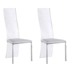 2 Chintaly Imports Layla White Acrylic Side Chairs