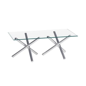 Chintaly Imports Leatrice Clear Chrome 72 Inch Dining Table