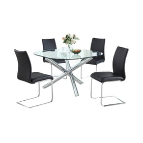 Chintaly Imports Leatrice Jane Black 5pc Dining Room Set